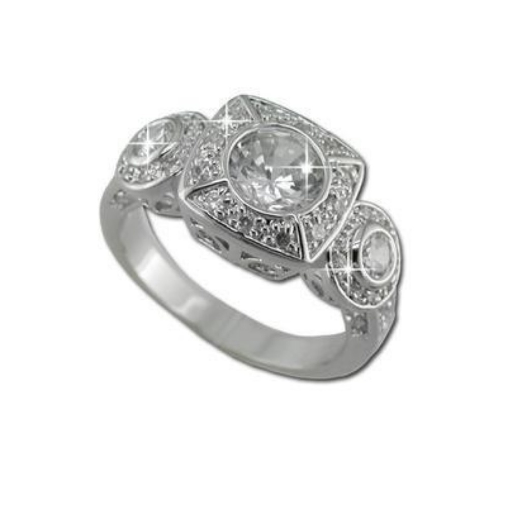 925 Silver 3 CZ Estate Ring